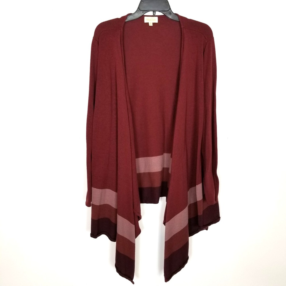 ModCloth Women Plus Open‎ Front Cardigan Sz 2X Maroon Sweater